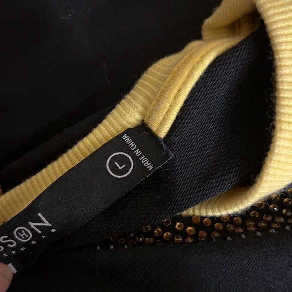 Hudson PUSHERS Bling Studded Red Gold Sweatshirt For men Size L - Picture 16 of 16